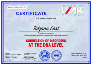 Zertifikat "Correction of Disorders at the DNA Level"